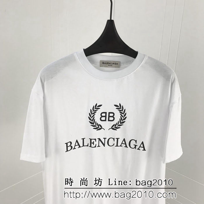 BALENCIAGA巴黎世家 19ss 麥穗雙B短袖 定制面料 七色可選百搭款 男女同款 ydi2467